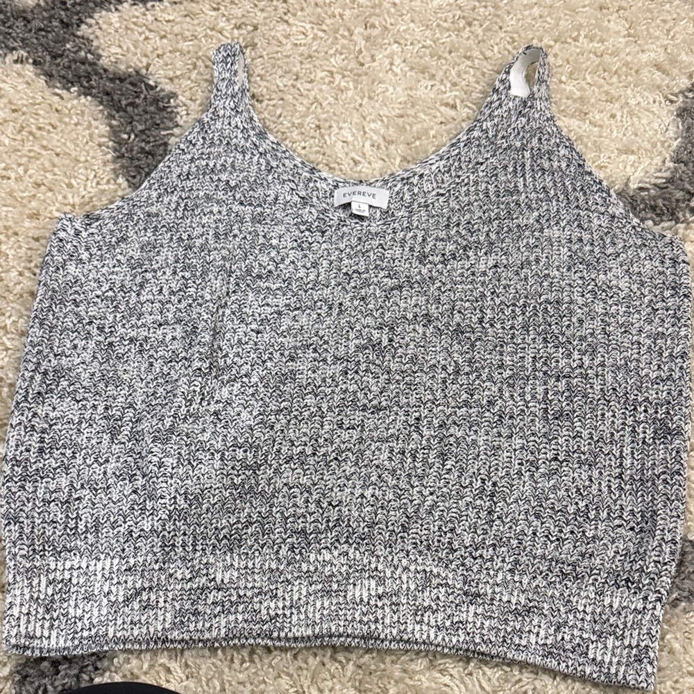 Evereve Black and White Knit Camisole
